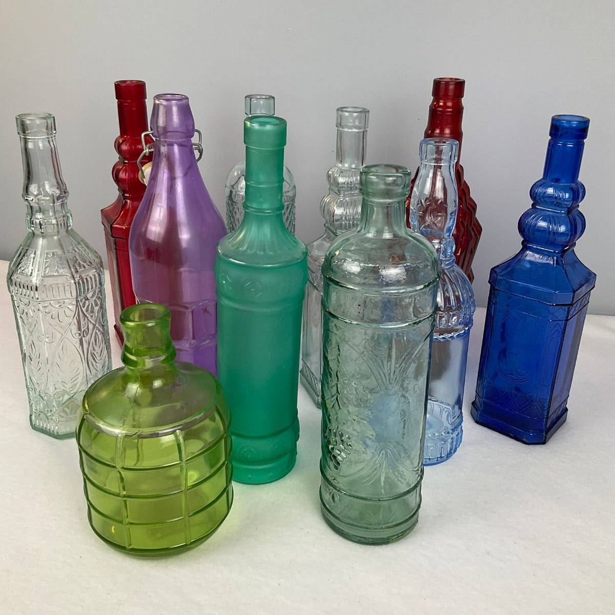 Colorful Full Size Decorative Glass Bottles - Closer