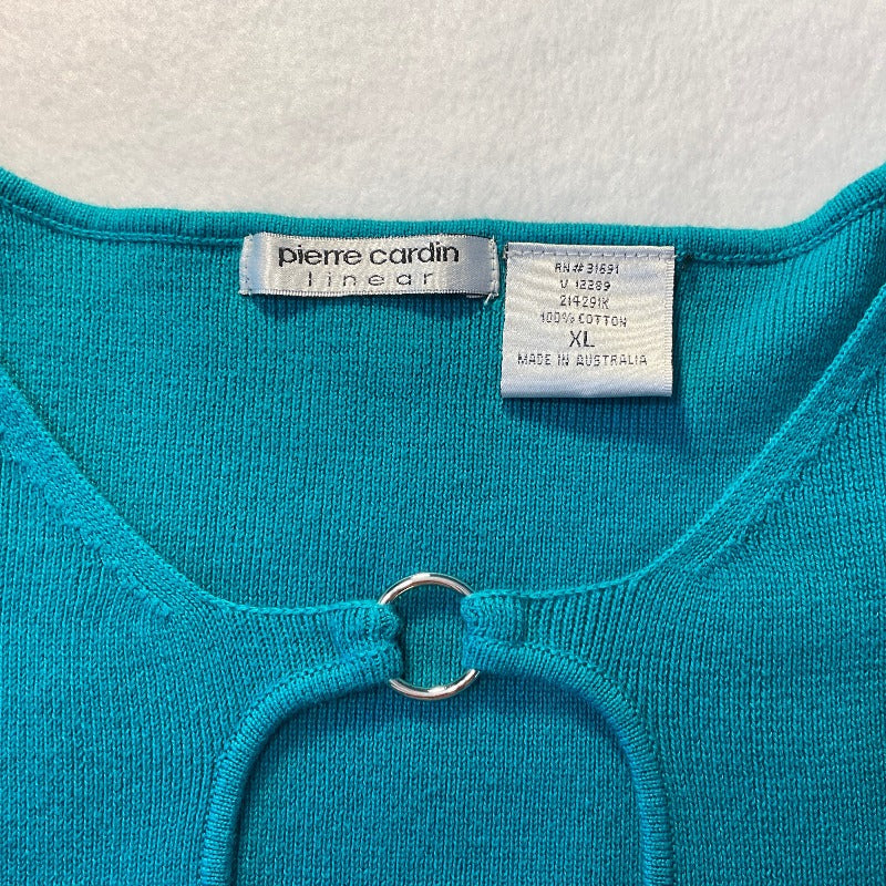 Pierre Cardin Vintage Turquoise Keyhole Sweater - Tags