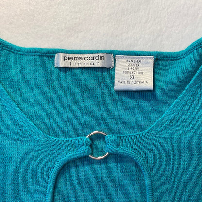 Pierre Cardin Vintage Turquoise Keyhole Sweater - Tags