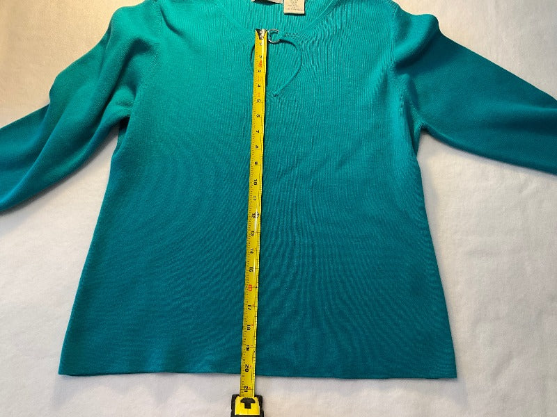 Pierre Cardin Vintage Turquoise Keyhole Sweater - Length
