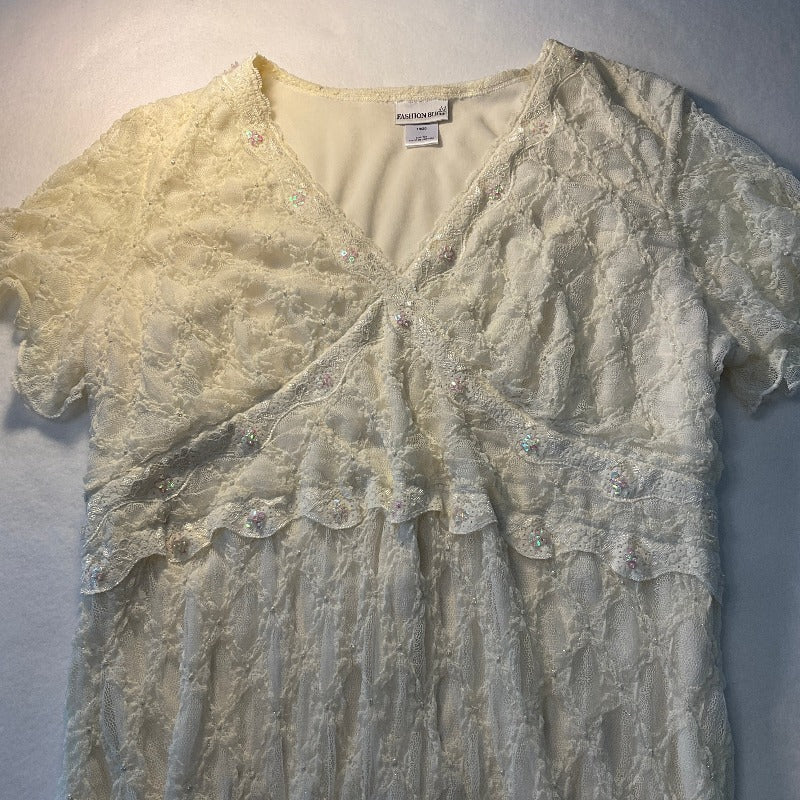 Off-White Lace & Sequins Women's Top