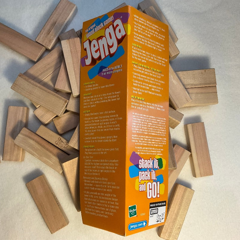 Jenga - the Original Wood Block Game - Stacking Card & Instructions