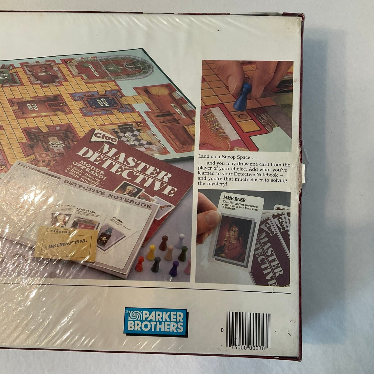 Clue Master Detective Board Game 1998 Version - Back Right Edge