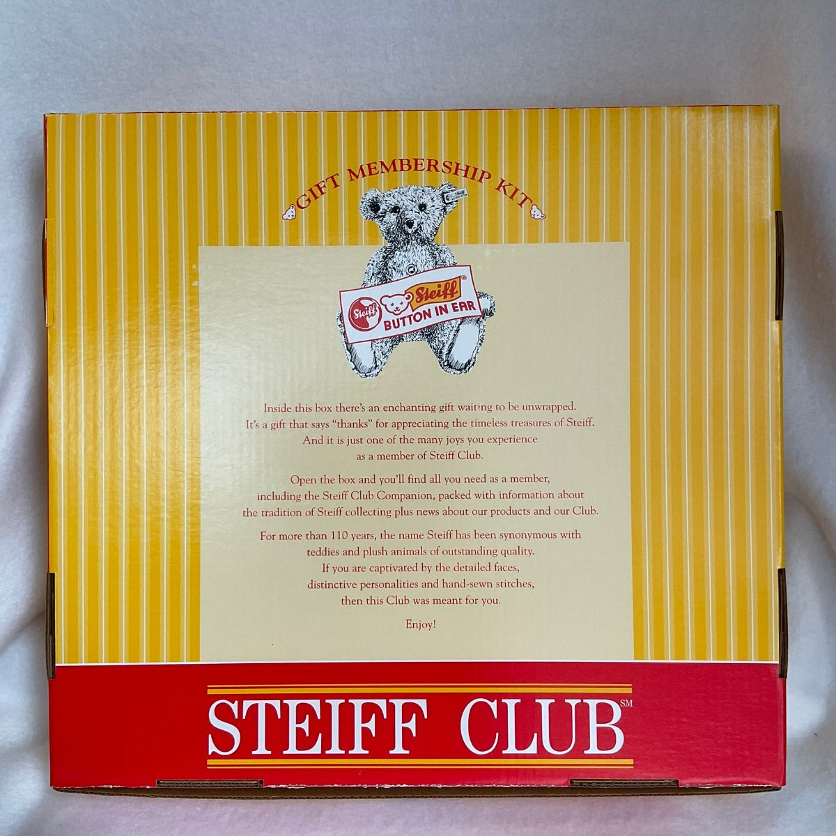 1998 Steiff Club Gift Membership Kit - Back of Box