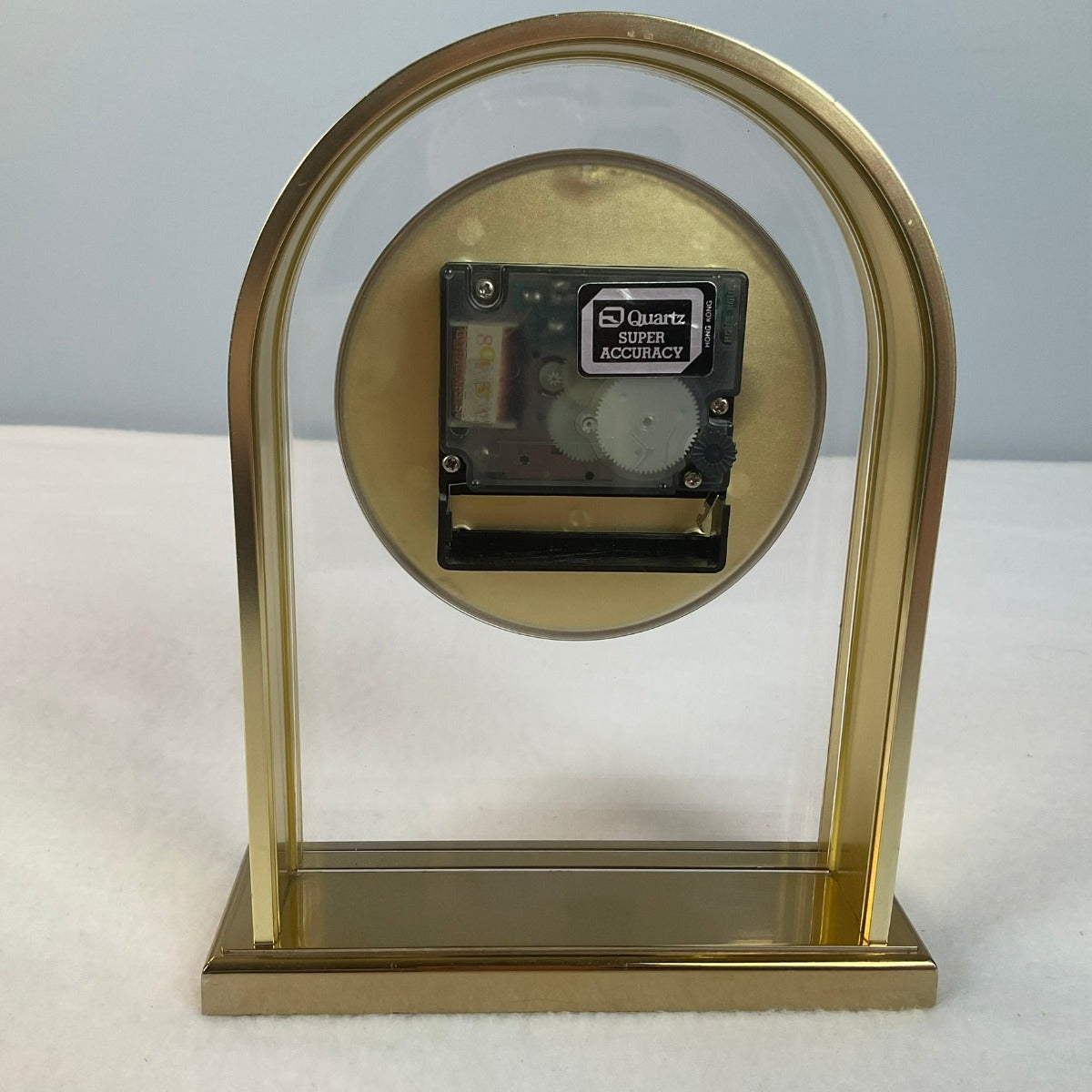 Equity Clock Quartz Vintage Analog Table Mantle Clock in Brass - Back