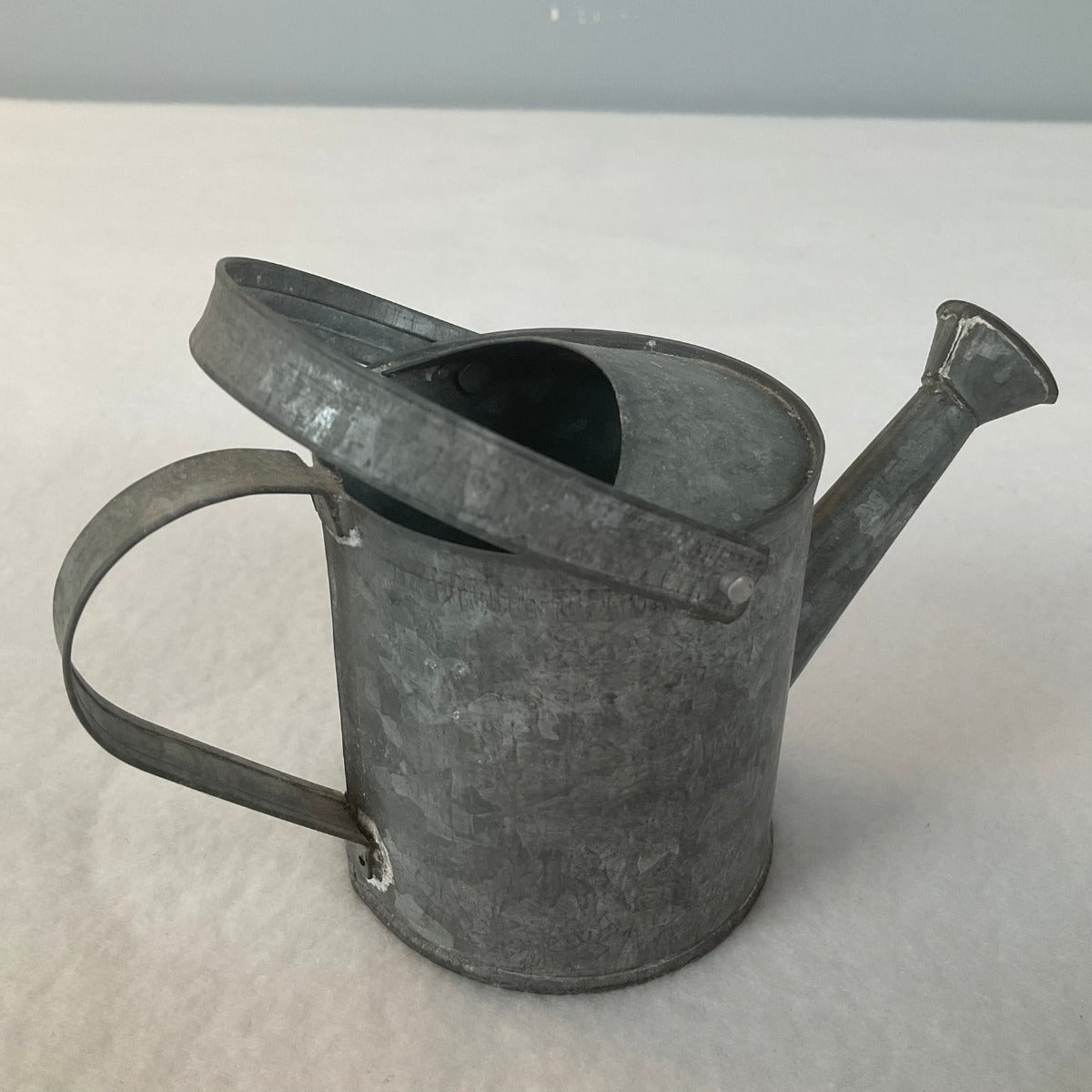 Mini Galvanized Watering Can Has Movable Handle