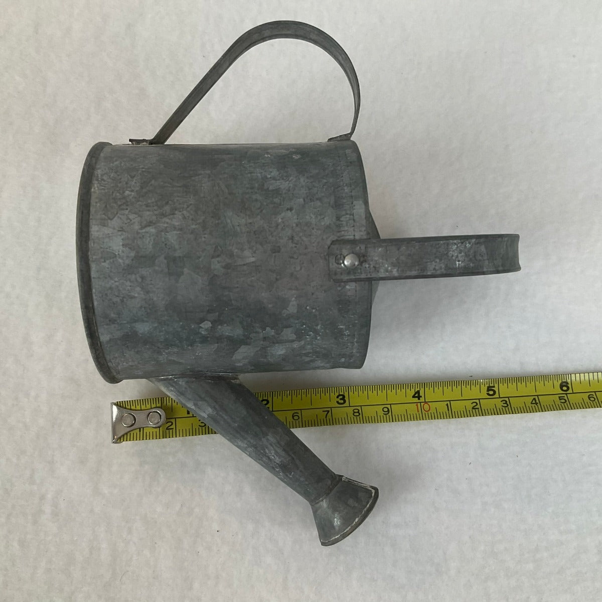 Mini Galvanized Watering Can - 5 inches High with Handle Up