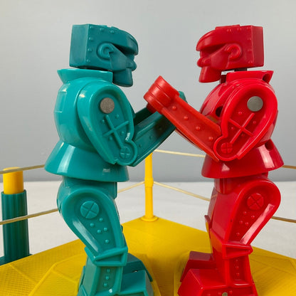 Vintage Rock'em Sock'em Robots game by Mattel - 2001 Version - Red Blue Robots