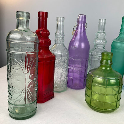 Colorful Full Size Decorative Glass Bottles