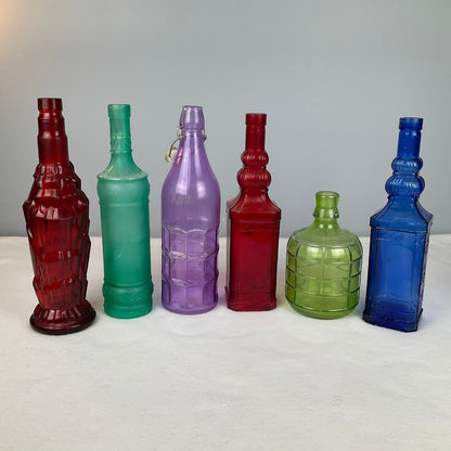 Colorful Full Size Decorative Glass Bottles - Colors