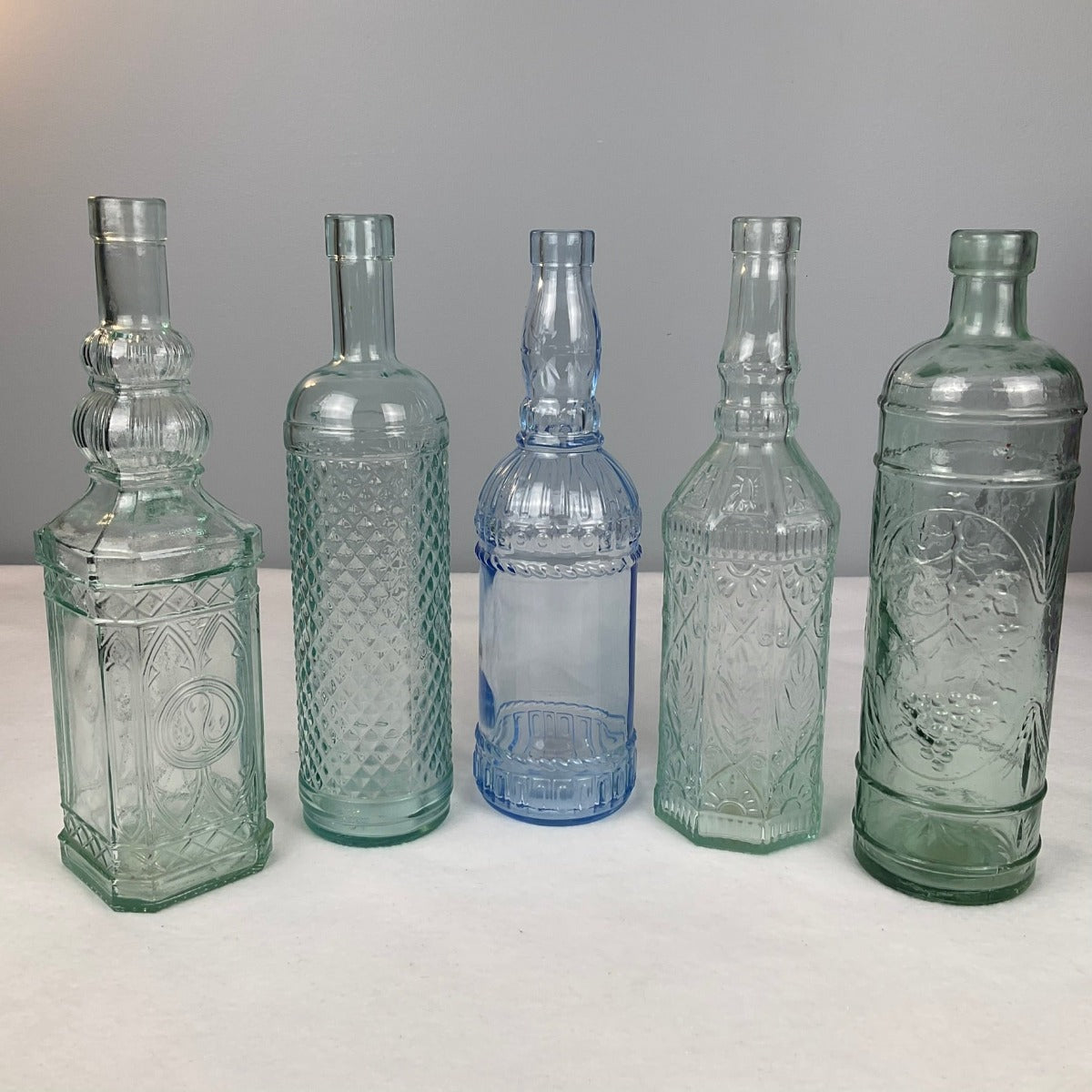 Colorful Full Size Decorative Glass Bottles - Clear Glass