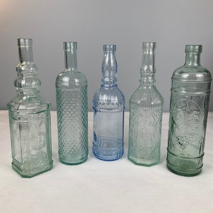 Colorful Full Size Decorative Glass Bottles - Clear Glass