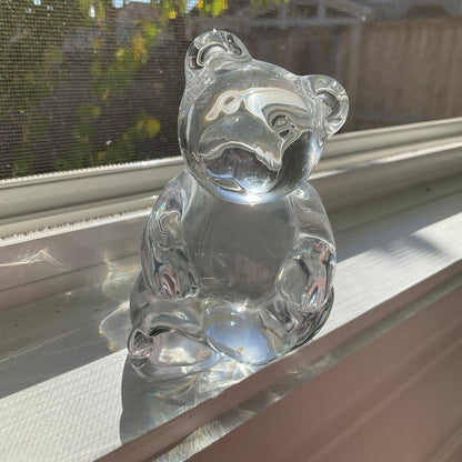 Princess House Vintage Crystal Teddy Bear - Sitting on Window Ledge