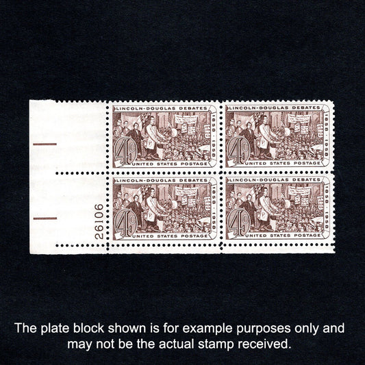Scott No. 1115 Plate Block of 4 Lincoln / Douglas Debate - Front