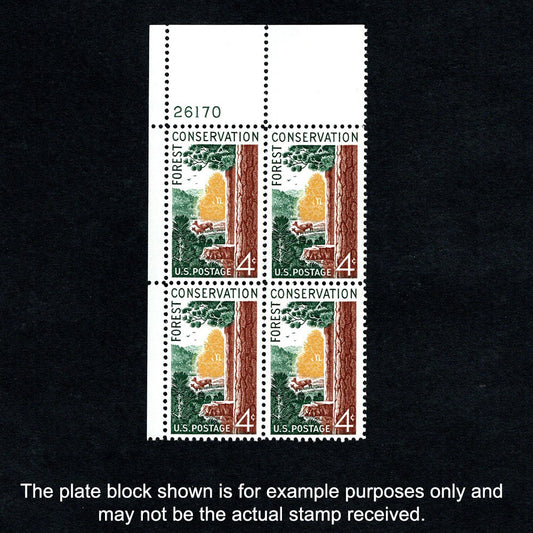 Scott 1122 Forest Conservation 4-cent US Stamps Plate Block - Front