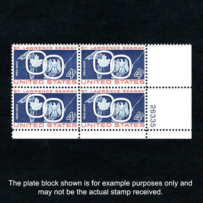 Scott 1131 St. Lawrence Seaway 4-cent US Stamp Plate Block - Front