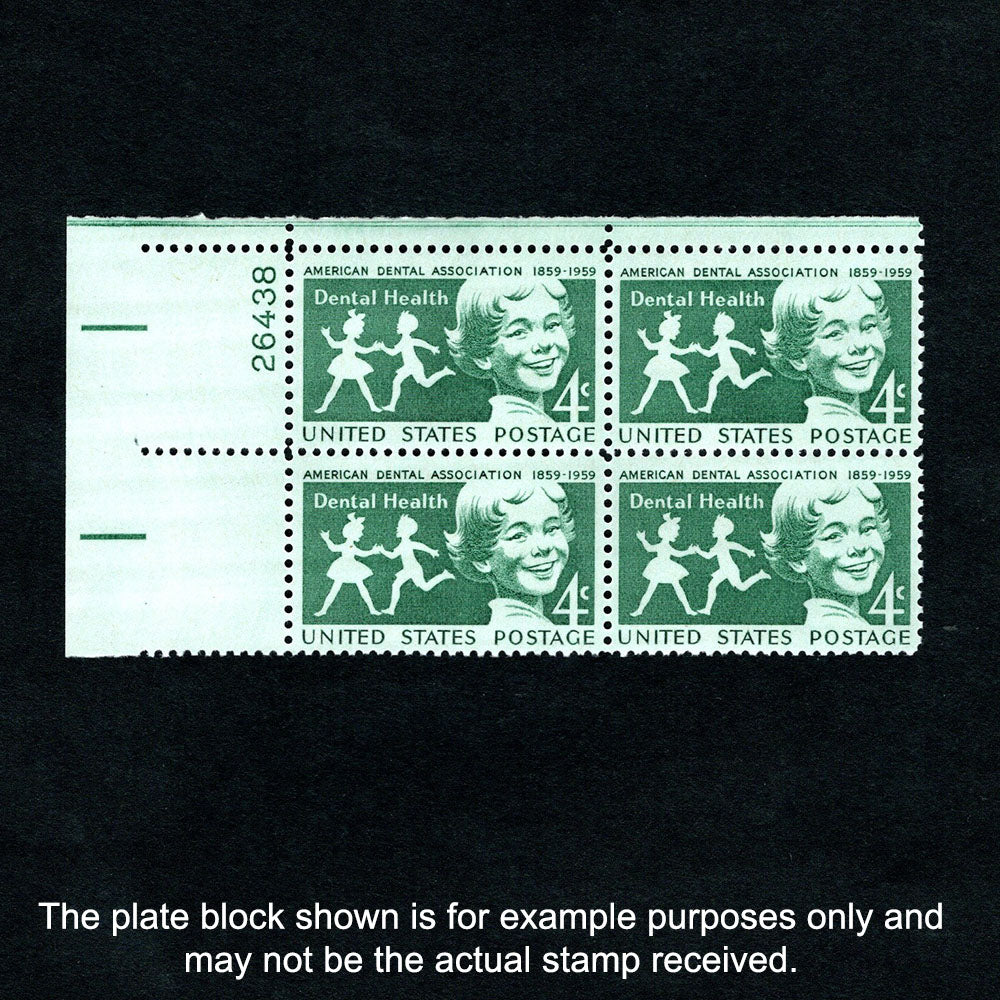 Scott 1135 - Dental Health 4-cent US Stamp Plate Block - Front