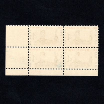 Scott 1145 - Boy Scouts of America 4-cent US Stamp Plate Block - Back