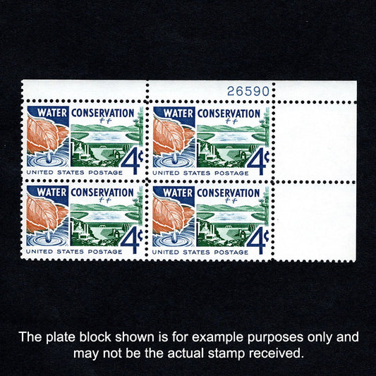 Scott 1150 - Water Conservation 4-cent US Stamp Plate Block - Front
