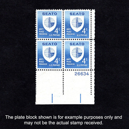 Scott 1151 -SEATO 4-cent US Stamp Plate Block - Front