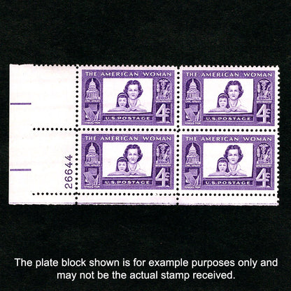 Scott 1152-The American Woman 4-cent US Stamp Plate Block - Front